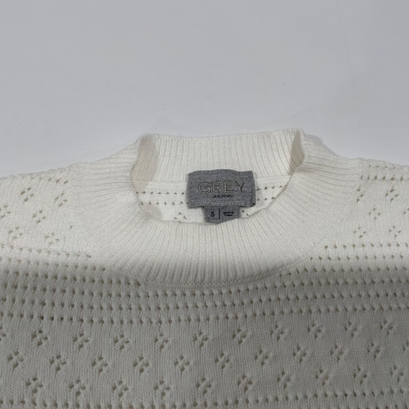 Grey Jason Wu Sz S Open Knit Sweater Star White - Picture 4 of 8